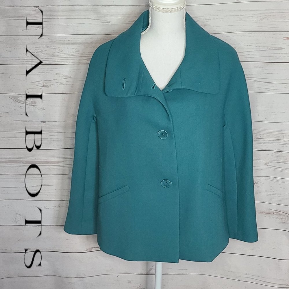 Talbots Green Wool Button Front Jacket - image 1